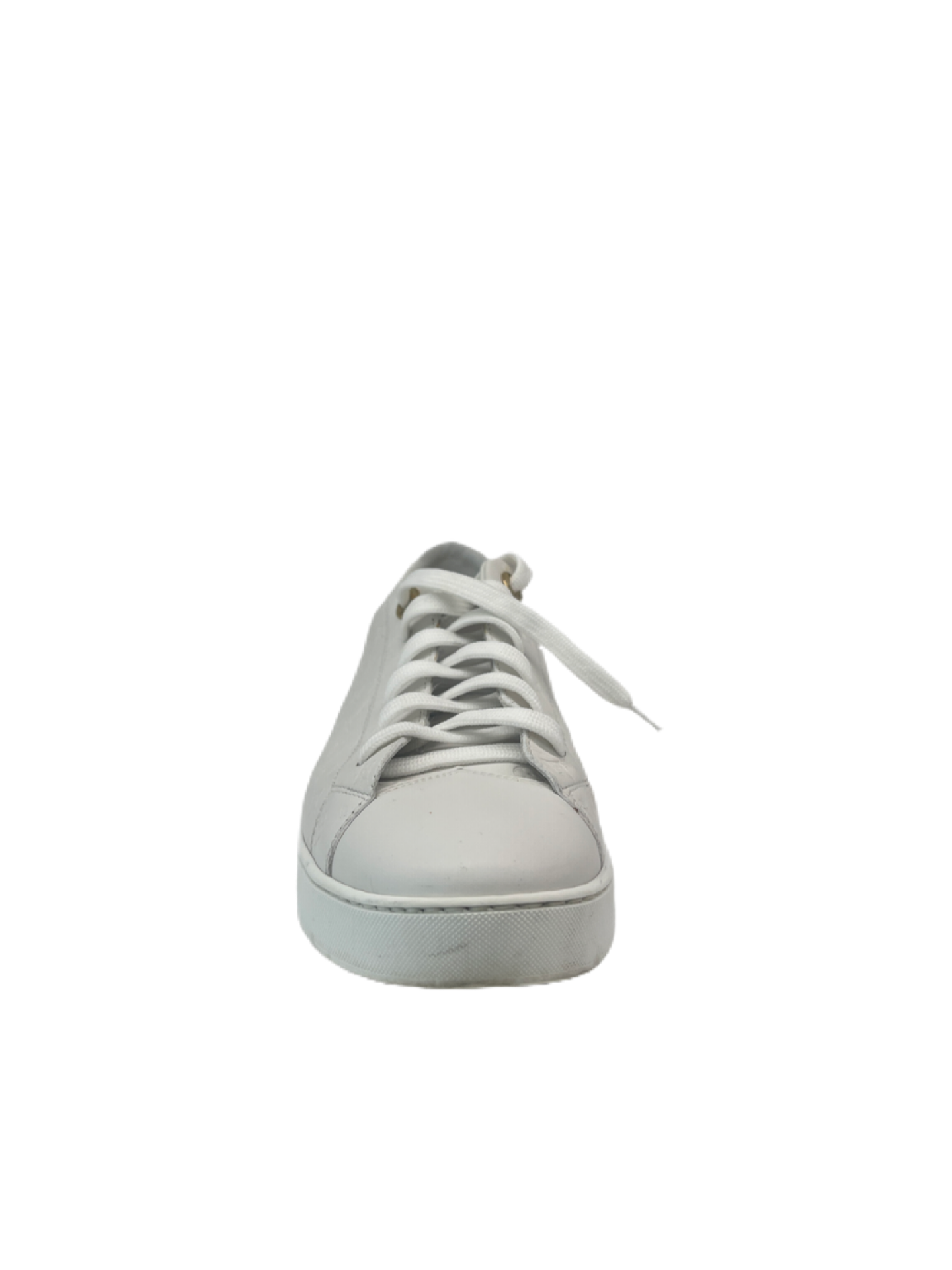 Louis Vuitton White Embossed Monogram Sneakers. Size: 38