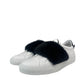 Givenchy White & Black Sneakers with Fur Top. Size: 38
