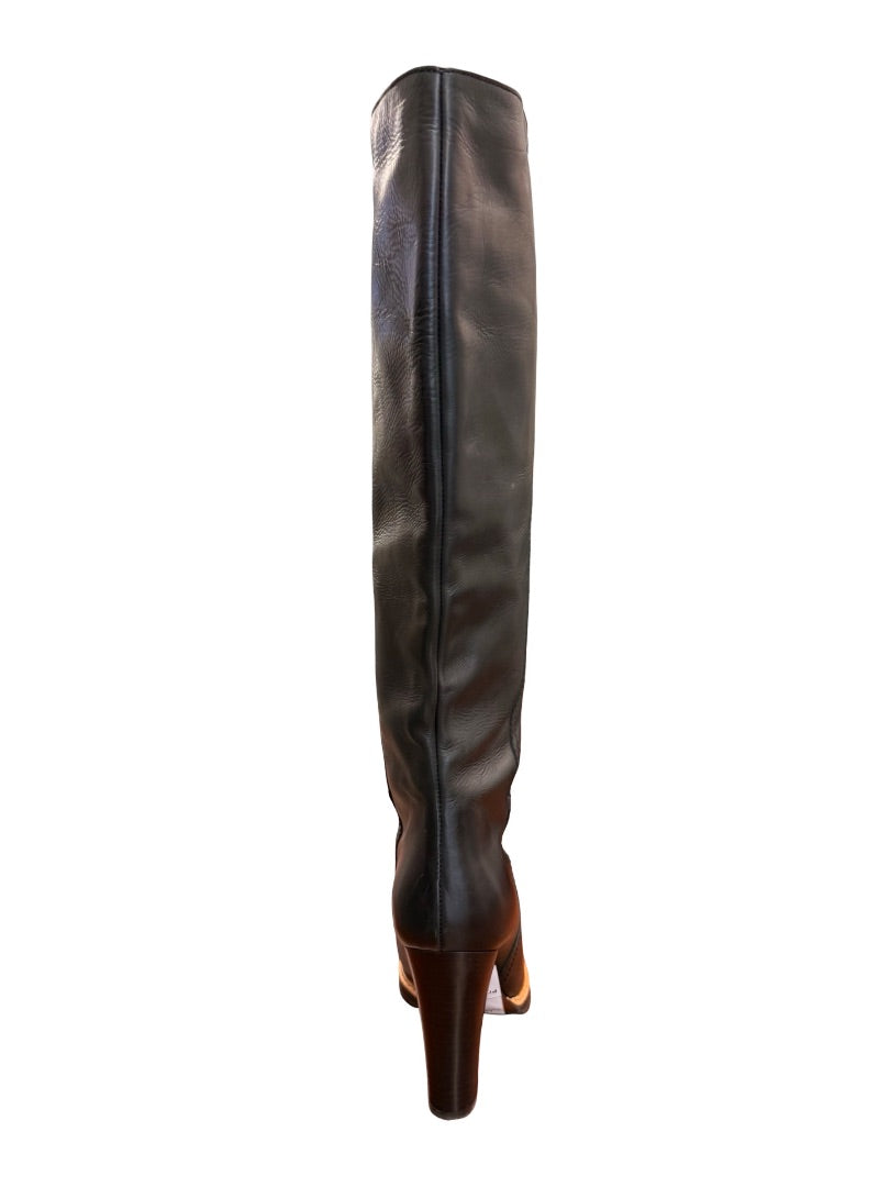 Jil Sander Black Leather Heeled Boots. Size: 38