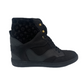 Louis Vuitton Black High Top High Heel Lace Up Sneakers. Size: 39