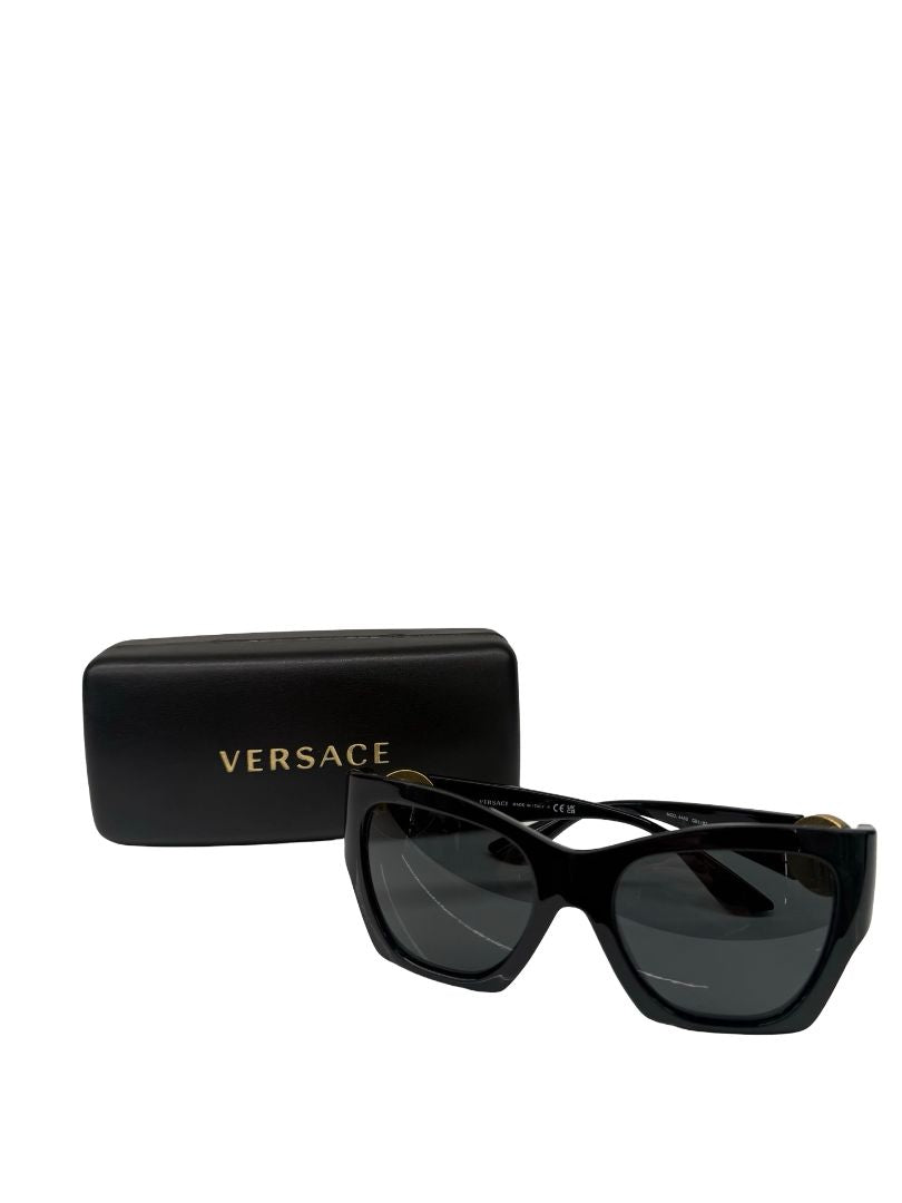 Versace Black Cat Eye 'VE4452' Medusa Head Logo Sunglasses.