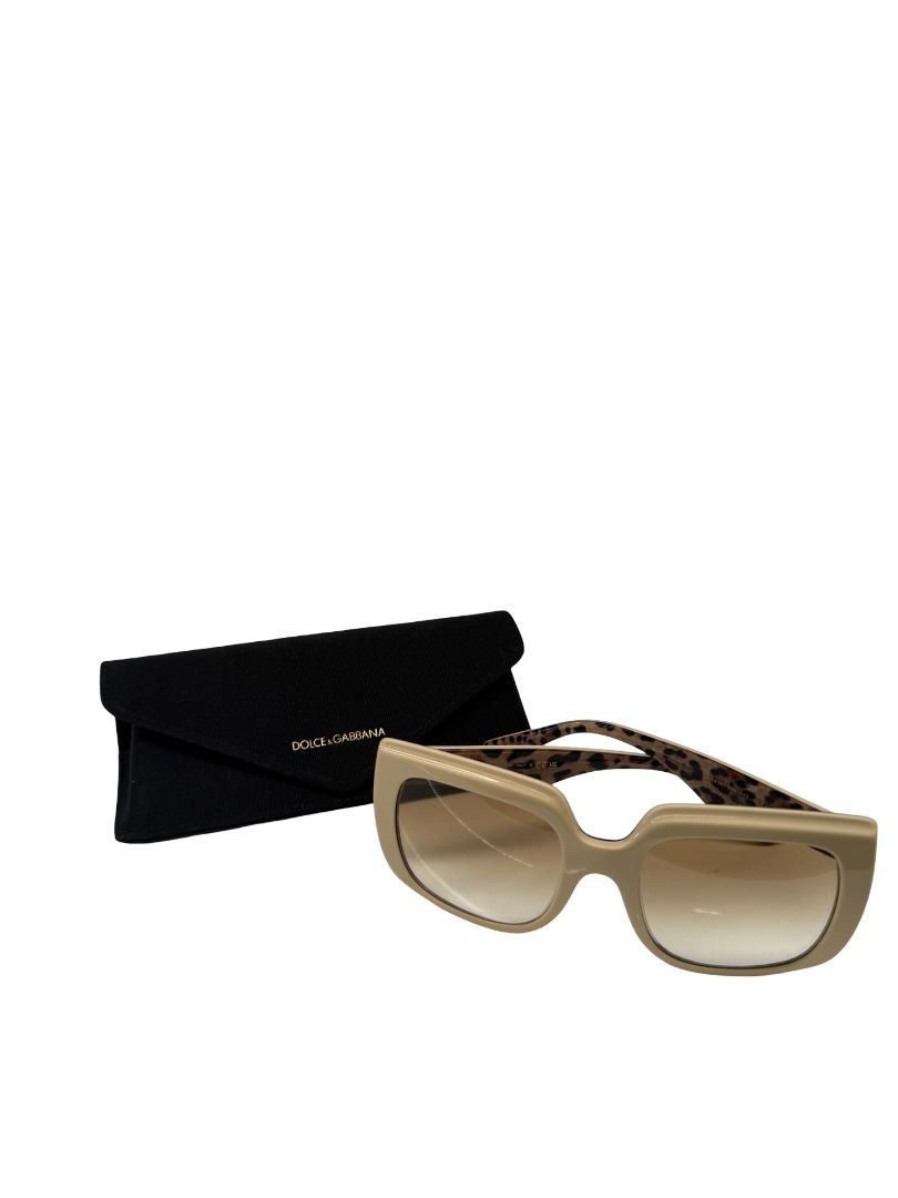 Dolce & Gabbana Cream 'DG4414' Oversized Square Sunglasses.
