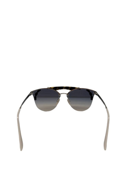 Prada Silver 'PR53US' Crystal Aviators W Tortoise Brow.