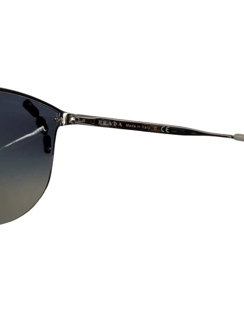 Prada Silver 'PR53US' Crystal Aviators W Tortoise Brow.