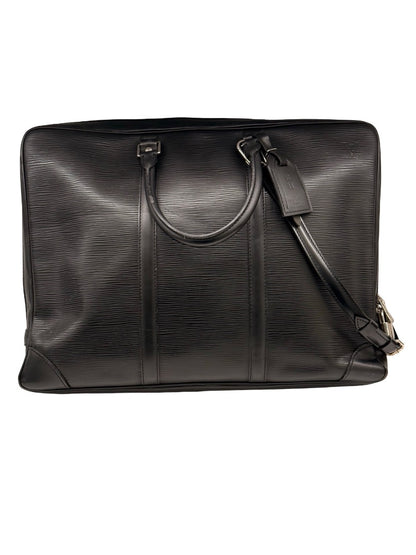 Louis Vuitton Black Epi Leather 'Porte-Documents Voyage' Briefcase.