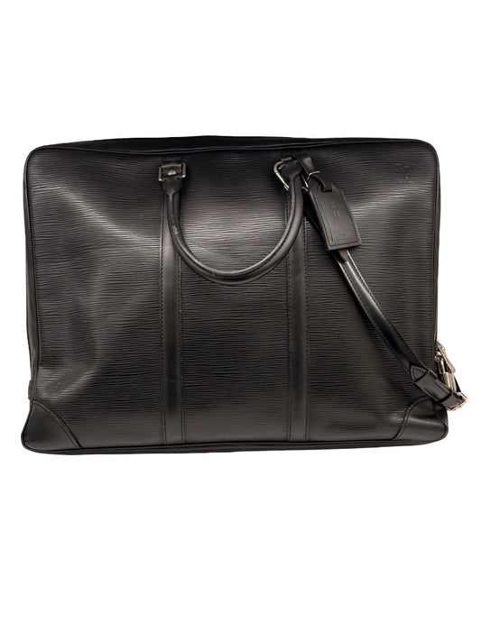 Louis Vuitton Black Epi Leather 'Porte-Documents Voyage' Briefcase.