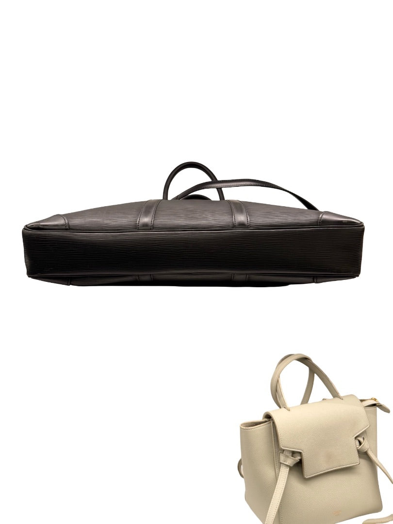 Louis Vuitton Black Epi Leather 'Porte-Documents Voyage' Briefcase.