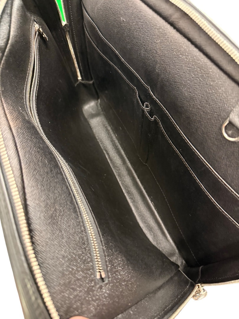 Louis Vuitton Black Epi Leather 'Porte-Documents Voyage' Briefcase.