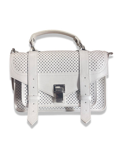 Proenza Schouler White Perforated Leather 'PS1' Bag.