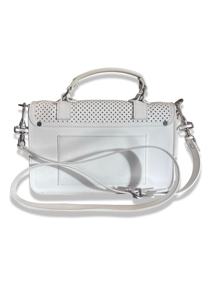 Proenza Schouler White Perforated Leather 'PS1' Bag.