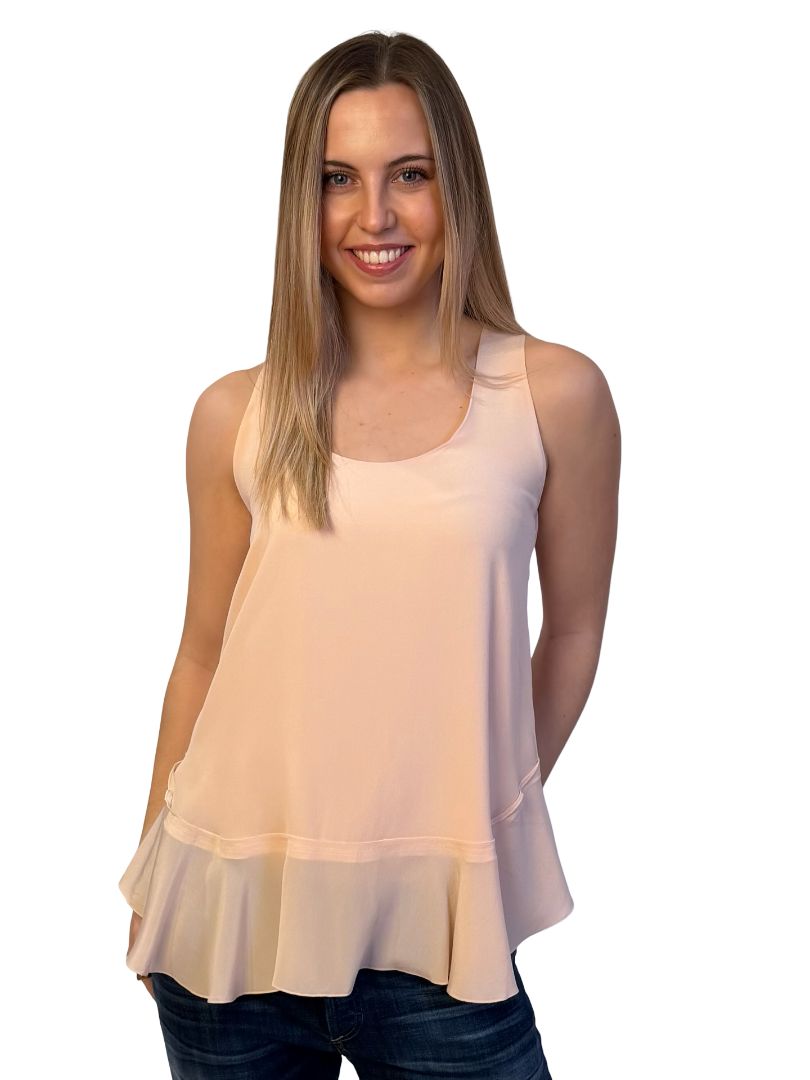 Chloe Light Pink Silk Sleeveless Blouse. Size: 36