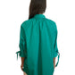 Max Mara Green Long Button Down Shirt w Cropped Sleeves w Ties. Size: 6