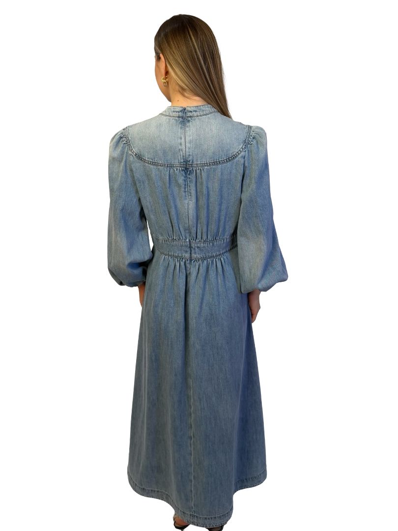 Zimmermann Light Blue 'Indra' Denim Midi Dress. Size: 3