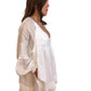 Joslin White Linen Long Sleeve V Neck Dress. Size: M