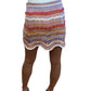 Missoni Purple Orange Crochet Mini Skirt w Elastic Waist. Size: S/M