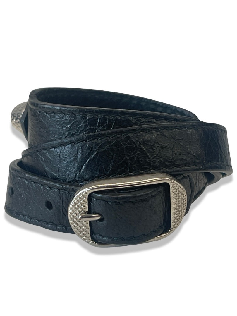 Balenciaga Black City Triple Bracelet.