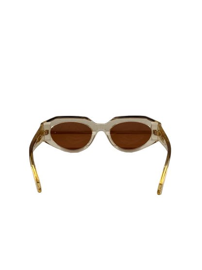 Bottega Veneta Yellow Transparent 'BV1031S' Cat Eye Sunglasses.