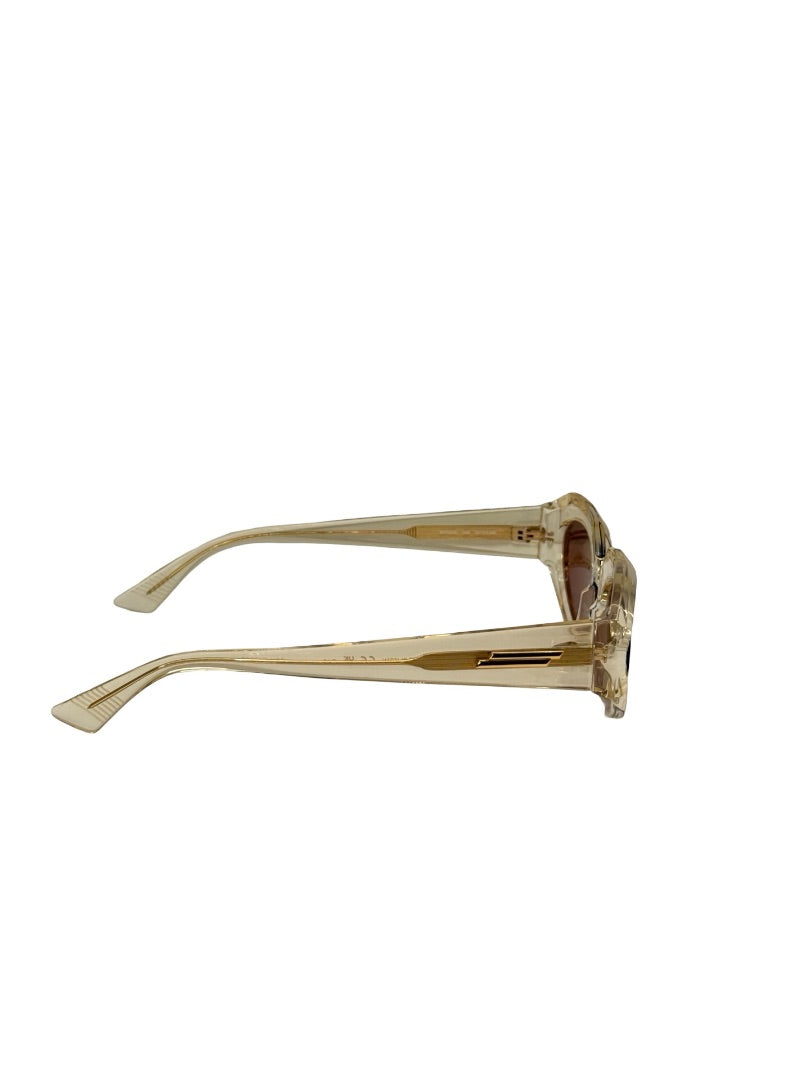 Bottega Veneta Yellow Transparent 'BV1031S' Cat Eye Sunglasses.