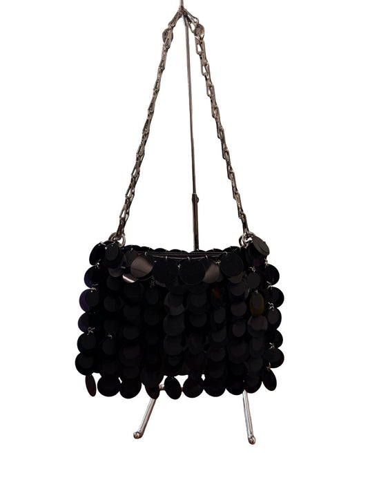 Paco Rabbane Black 'Iconic 1969' Sequin Handbag.