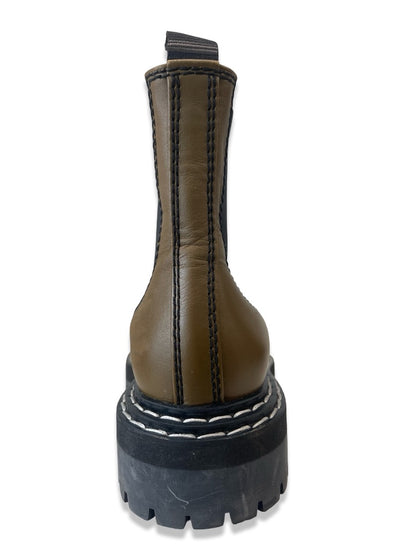 Proenza Schouler Khaki Platform Chelsea Boot. Size: 38