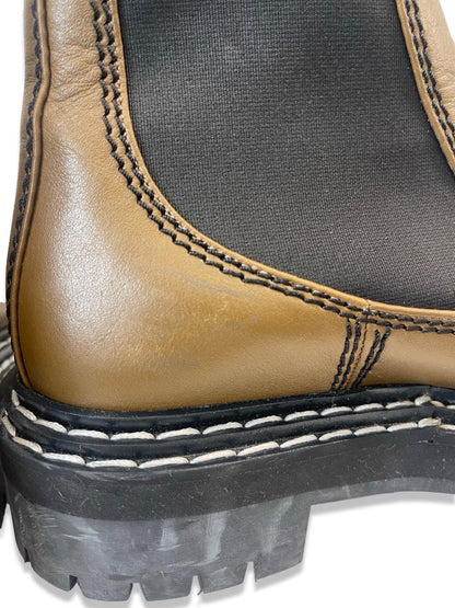 Proenza Schouler Khaki Platform Chelsea Boot. Size: 38