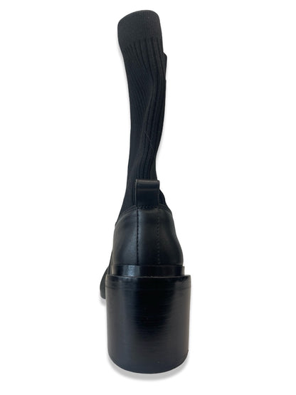 Jil Sander Black Block Heel Chelsea Leather Boot. Size: 39