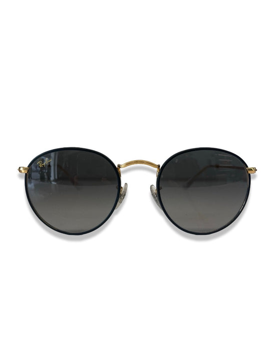 Ray-Ban Black Round Glasses w/ Gold Frame.