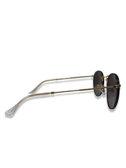 Ray-Ban Black Round Glasses w/ Gold Frame.
