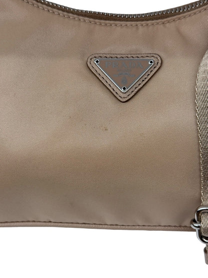 Prada Beige Nylon 'Re-Edition 2005' Crossbody Bag.