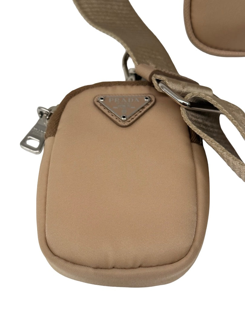 Prada Beige Nylon 'Re-Edition 2005' Crossbody Bag.