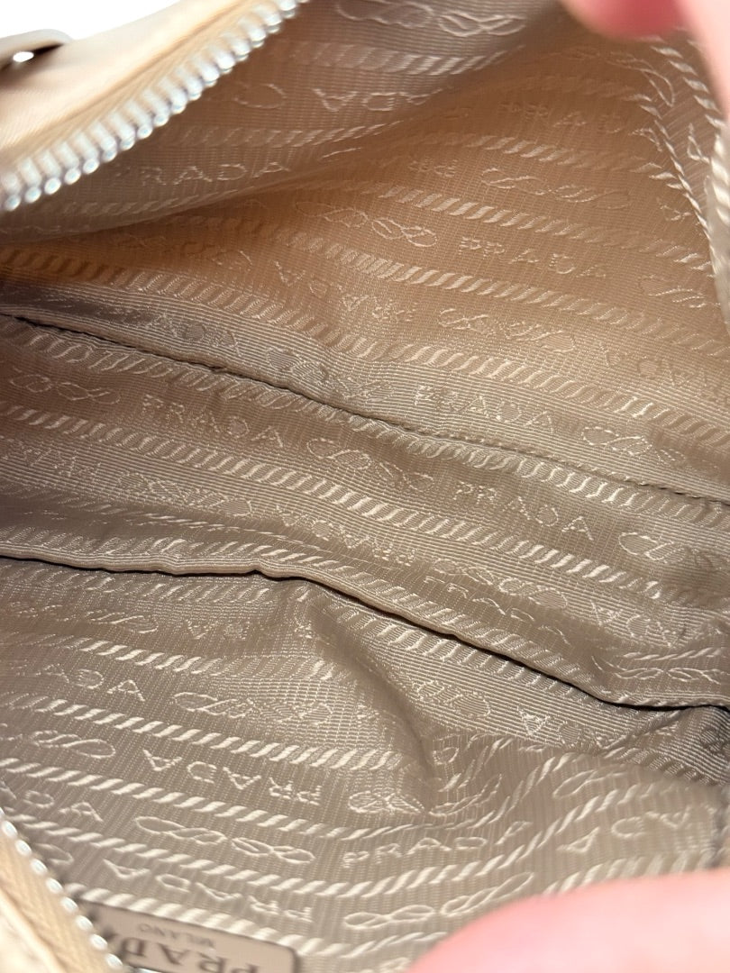 Prada Beige Nylon 'Re-Edition 2005' Crossbody Bag.