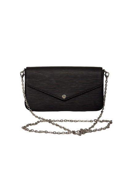Louis Vuitton Black Epi Leather 'Felicie Pochette' Crossbody Handbag.