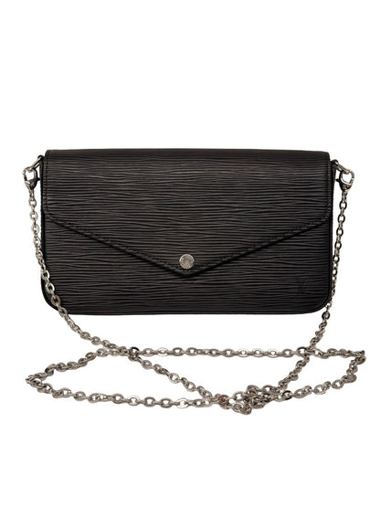 Louis Vuitton Black Epi Leather 'Felicie Pochette' Crossbody Handbag.