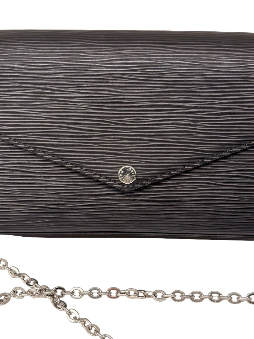 Louis Vuitton Black Epi Leather 'Felicie Pochette' Crossbody Handbag.