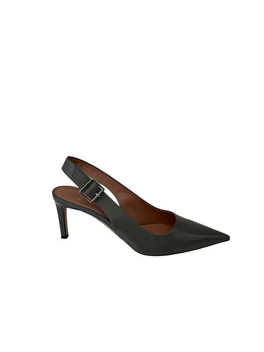 Boss Slate Grey Buckle Slingback. Size: 40