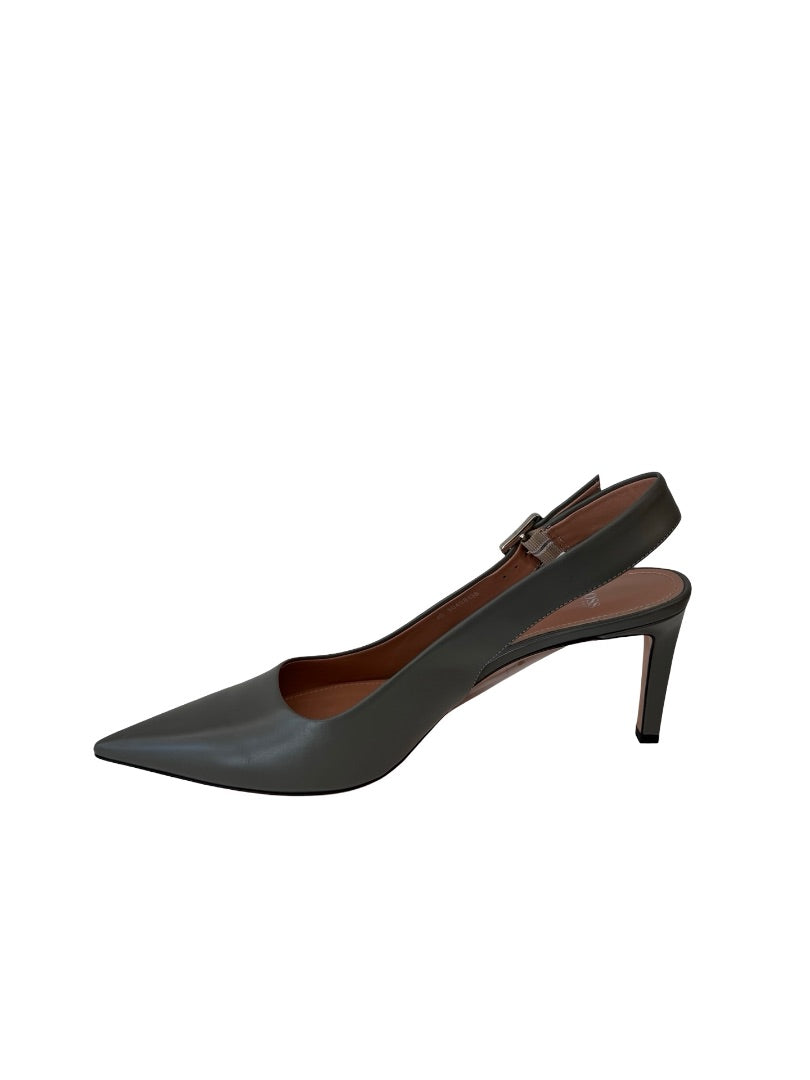 Boss Slate Grey Buckle Slingback. Size: 40