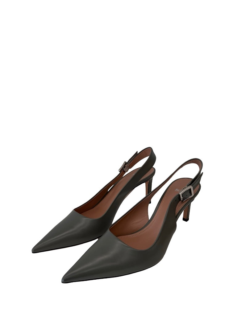 Boss Slate Grey Buckle Slingback. Size: 40