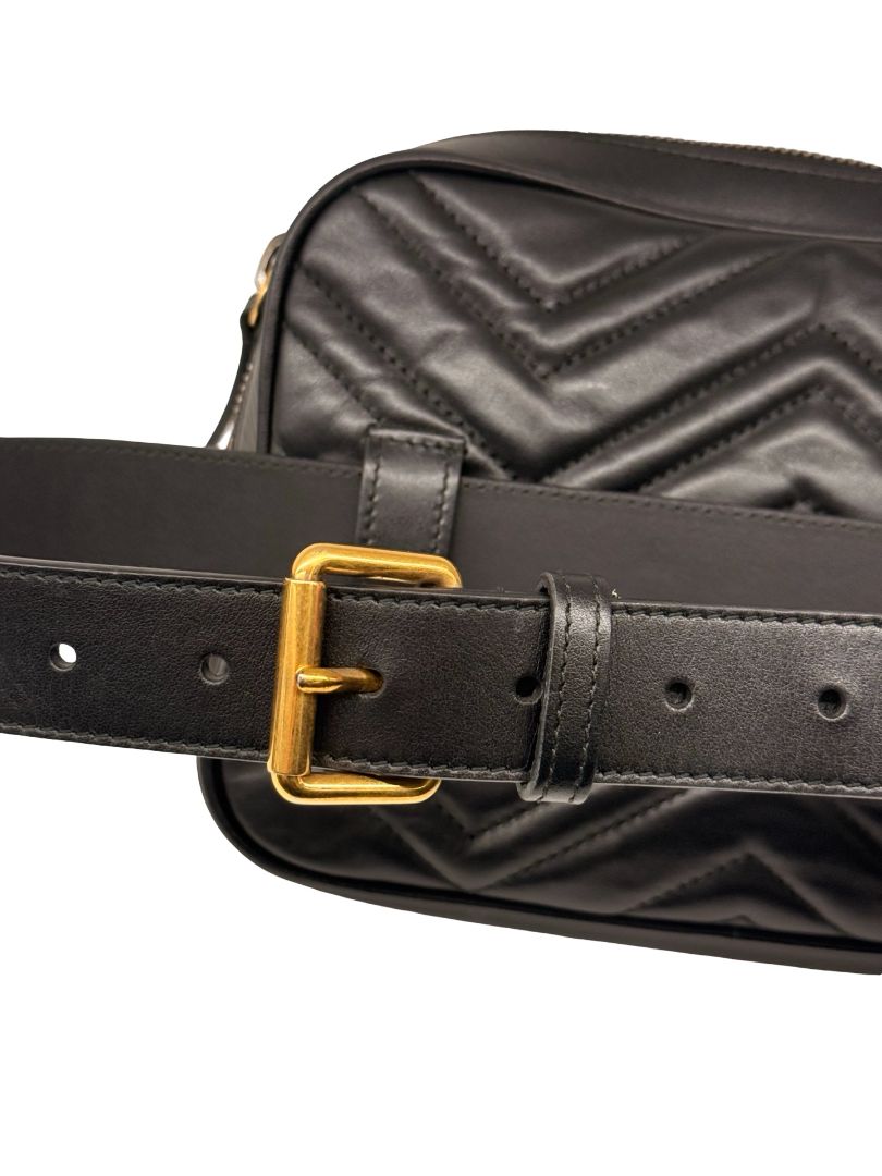 Gucci GG Marmont Square Matelassé Leather Belt Bag.