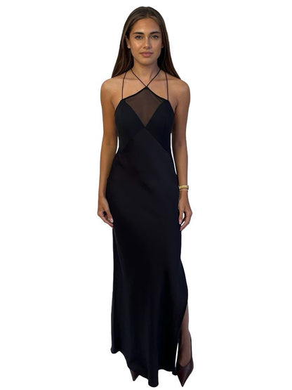 Calvin Klein Black Satin Slip Dress. Size: 34
