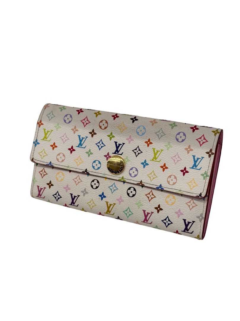 Louis Vuitton x Takashi Murakami White/Multicolour Monogram 'Sarah' Wallet.