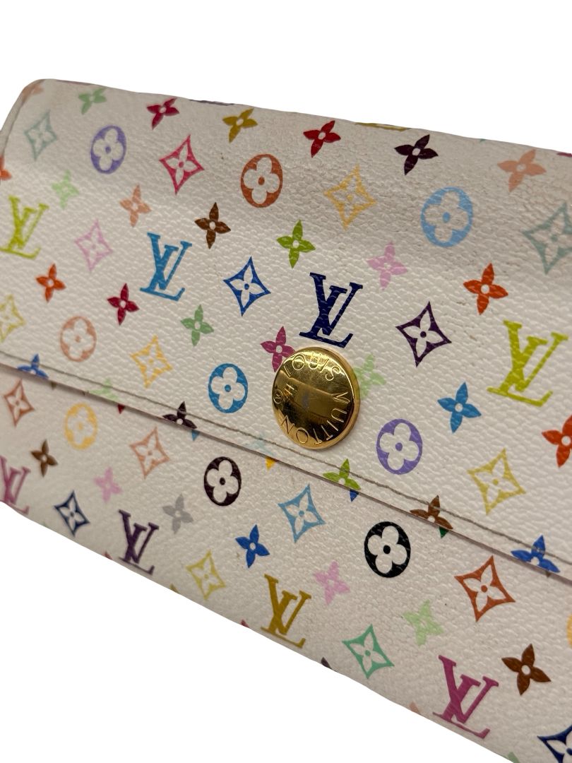 Louis Vuitton x Takashi Murakami White/Multicolour Monogram 'Sarah' Wallet.