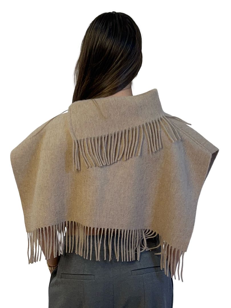 By Malene Birger Taupe Wool Scarf Top. Size: OS