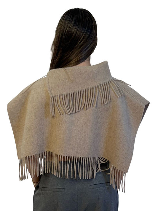 By Malene Birger Taupe Wool Scarf Top. Size: OS