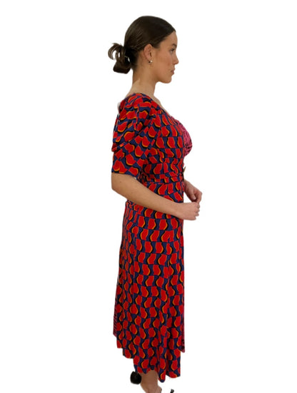Marni Red / Pink Dual Print Short Sleeve Dress. Size: 36