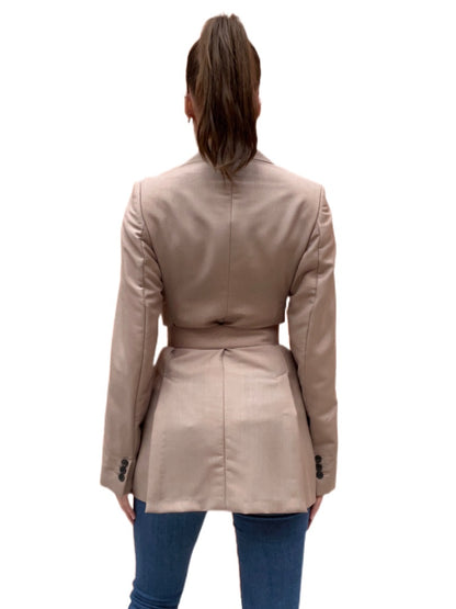 Prada Taupe Blazer W Belt. Size: 38