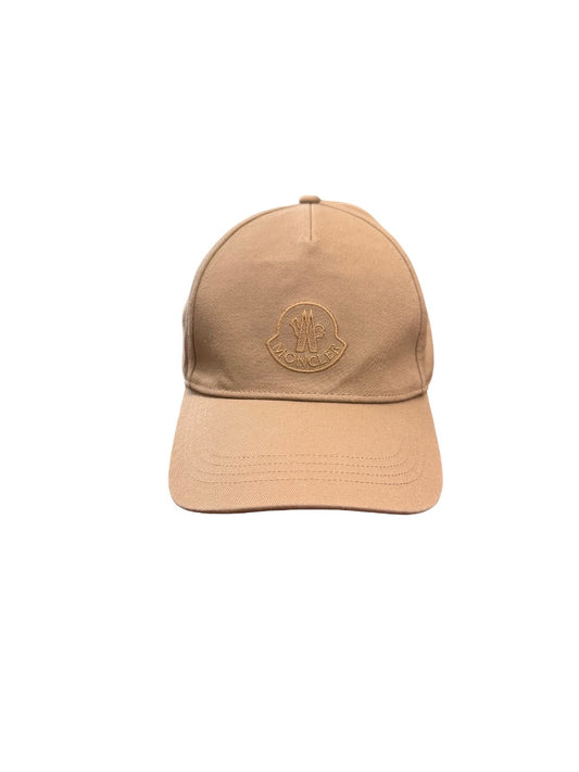 Moncler Beige Cotton Logo Cap. Size: OS