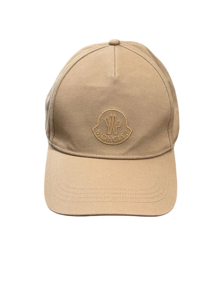 Moncler Beige Cotton Logo Cap. Size: OS