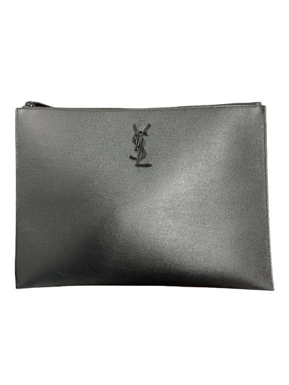 Yves Saint Laurent Black Leather Pouch.