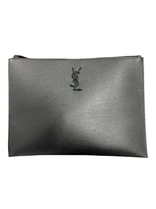 Yves Saint Laurent Black Leather Pouch.