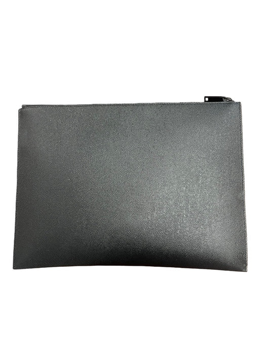 Yves Saint Laurent Black Leather Pouch.